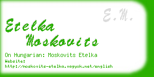 etelka moskovits business card